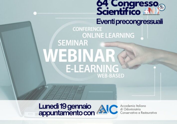 Lunedì 19 gennaio: webinar AIC – Restauri diretti anteriori: Tecniche di stratificazione e tecniche di iniezione